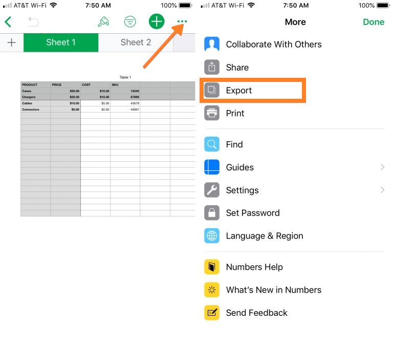 چگونگی تبدیل یک فایل Numbers به Excel در مک و iOS