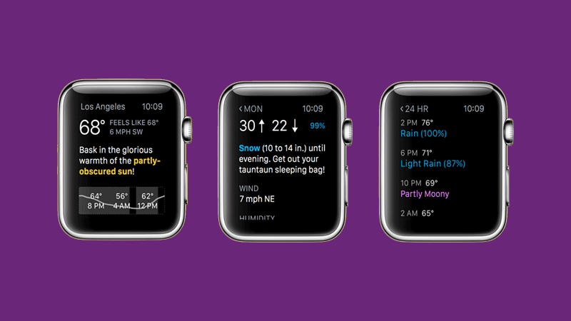 carrot weather on apple watch